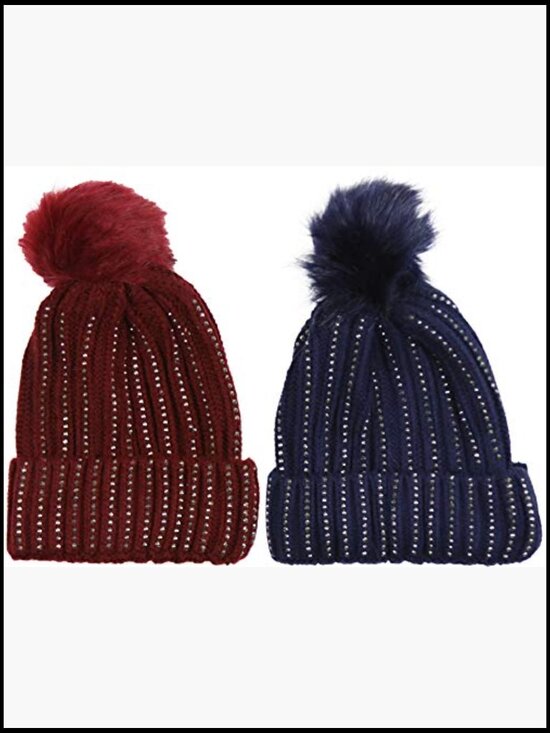 Pack of 6 Acrylic Knit Warm Beanie & Visor Hats main image 5